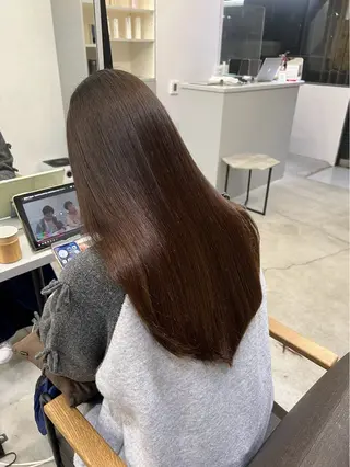 ロング パーマ 🍒モテ暖色カラー × うる艶✧ ゆなのヘアスタイル