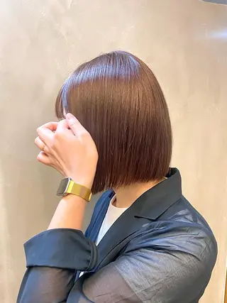 ミディアム カラー パーマ ヘアアレンジ ハル🌸柔色/ ブリーチなし/艶髪のヘアスタイル