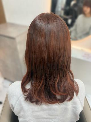 セミロング カラー ゆうな🍒/熊谷/ ワンカラーのヘアスタイル