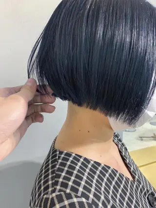 ショート カラー ボブパーマコテ巻き風 パーマNo1深江秀平のヘアスタイル