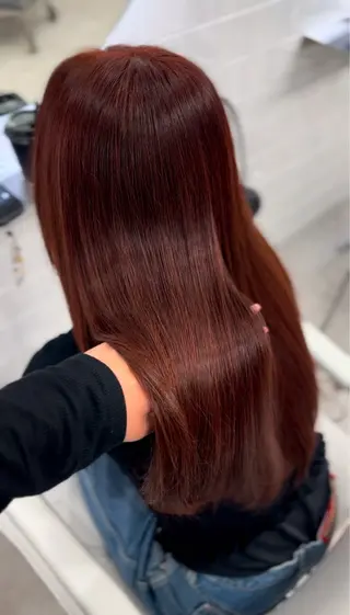 ロング タマシロカリン 艶カラー/レイヤーのヘアスタイル