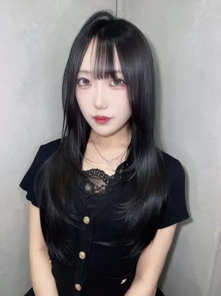 セミロング パーマ 🫧巻ける縮毛矯正 🫧髪質改善リク🫧のヘアスタイル
