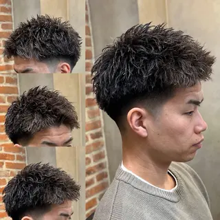 ショート パーマ メンズ トミモト アユムのヘアスタイル