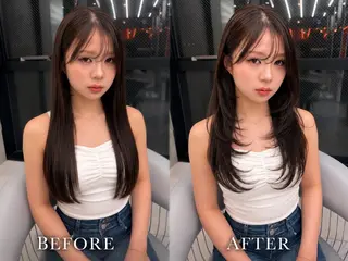 セミロング ✨縮毛矯正✨レイヤー ホウダカズヒロのヘアスタイル