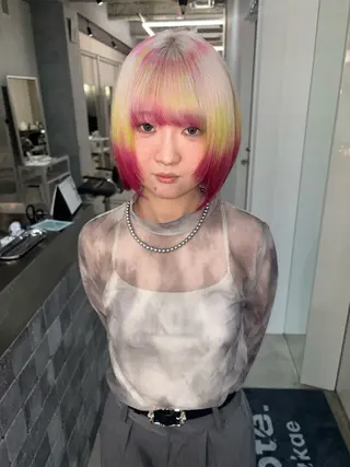 ミディアム カラー デザインカラー /rioのヘアスタイル