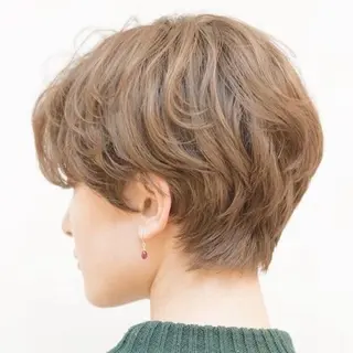 パーマ 大山杏奈/ショート パーマ/カットモデルのヘアスタイル