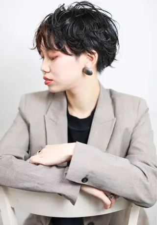 ショート パーマ 千葉 郁也のヘアスタイル