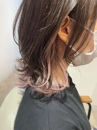 ミディアム カラー 沖縄東京2拠点美容師 mamicoのヘアスタイル