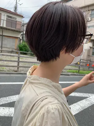 ショート カラー パーマ ヘアアレンジ パーマ/透明感カラー /ボブ/吉田一生のヘアスタイル