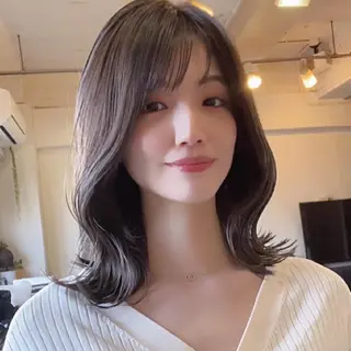 ミディアム カラー 渋谷レイヤーカット❌ 縮毛矯正専門/武田涼のヘアスタイル