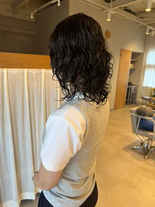 ミディアム パーマ メンズパーマ/ ボブパーマ/タクミのヘアスタイル
