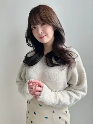 セミロング カラー むっちー/超高濃度 水素髪質改善サロンのヘアスタイル