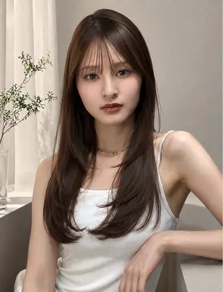 ミディアム カラー 🦋韓国風レイヤー/ 艶髪矯正🦋凛太郎のヘアスタイル