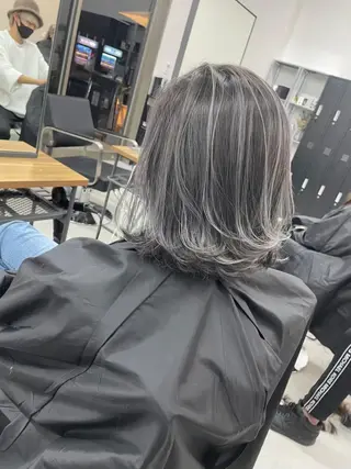 セミロング パーマ カラー ヘアアレンジ ネイル マツエク・マツパ アイブロウ カラー特化サロン大阪 ルービック江坂/新城のヘアスタイル
