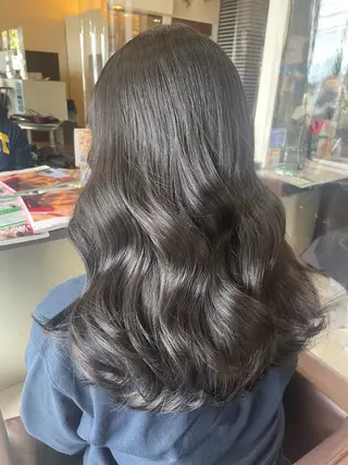 セミロング カラー 🤎韓国ヘア ベージュ まゆか🤎のヘアスタイル