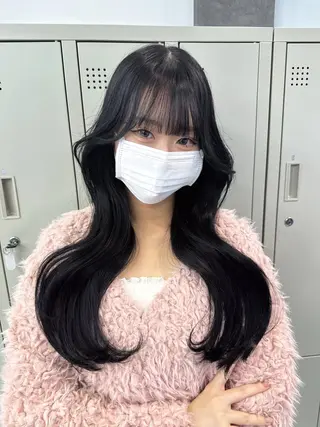 ロング カラー ヘアアレンジ 韓国ヘア🖤/透明感 shihoのヘアスタイル