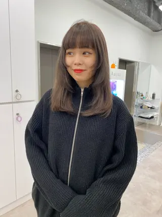 ミディアム カラー 暖色カラー hinaka.のヘアスタイル