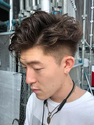 ショート カラー パーマ メンズ 似合わせ レイヤー須川のヘアスタイル