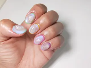 ネイル はばすみれ🎀ﾈｲﾙ 光ﾌｪｲｼｬﾙ ﾍｱのネイルデザイン