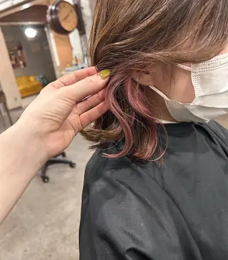 セミロング カラー ヘアアレンジ お任せヘア☘️☘️ 及川渚のヘアスタイル