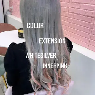 ロング カラー エクステ🩵ブリーチ 韓国ヘア🩵KAEのヘアスタイル