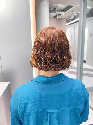 ショート カラー パーマ ボブパーマコテ巻き風 パーマNo1深江秀平のヘアスタイル