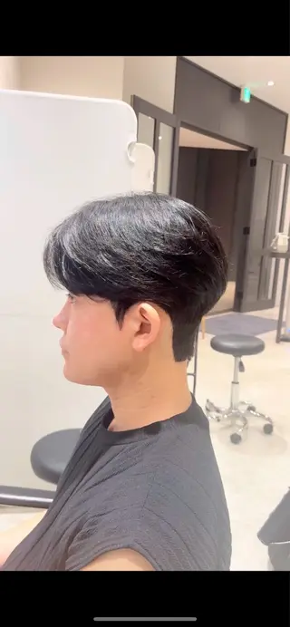 パーマ メンズ 表参道根元ボリューム 縮毛矯正＆毛先カールのヘアスタイル