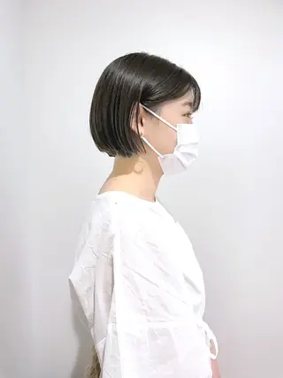 ショート カラー パーマ ボブ/縮毛/レイヤー モトナリのヘアスタイル