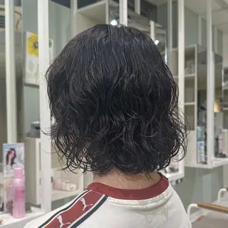 パーマ メンズ、ボブパーマ/ 透明感カラー/下村伯のヘアスタイル