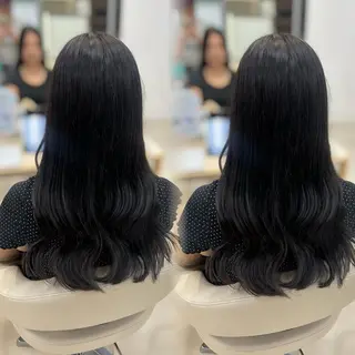 ロング カラー ベージュ/つや/ レイヤー／ゆいなのヘアスタイル