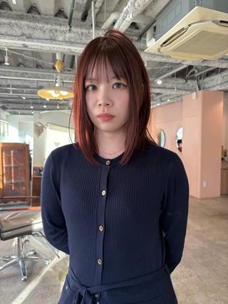セミロング カラー yu maのヘアスタイル