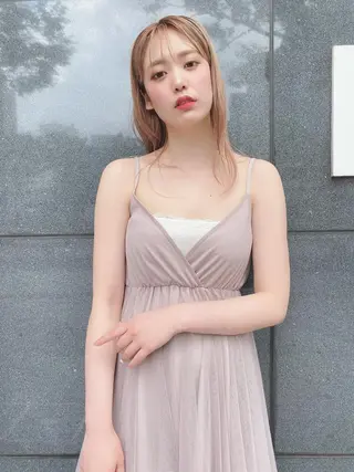 セミロング カラー 外国人対応 佐久間のヘアスタイル