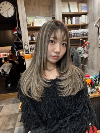 ロング カラー レイヤーカット匠 イソザキノリユキのヘアスタイル