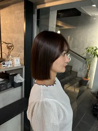 ミディアム 髪質改善ストレート/ 透明感カラー🥣🤍のヘアスタイル