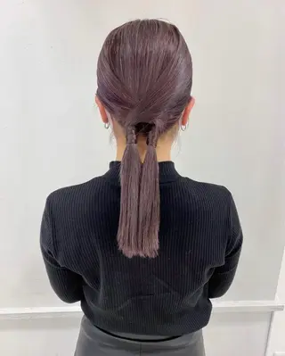 ヘアアレンジ 🖤顔まわり 盛れヘア⟡アズサ🖤のヘアスタイル