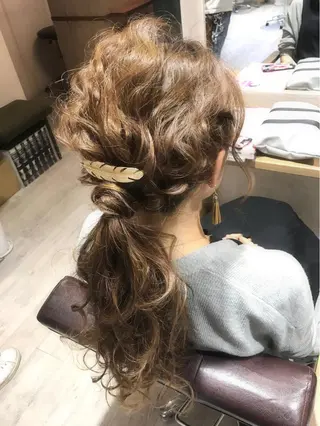 セミロング ロング カラー パーマ ヘアアレンジ 縮毛矯正/美髪 髪質改善/石田幸輔のヘアスタイル