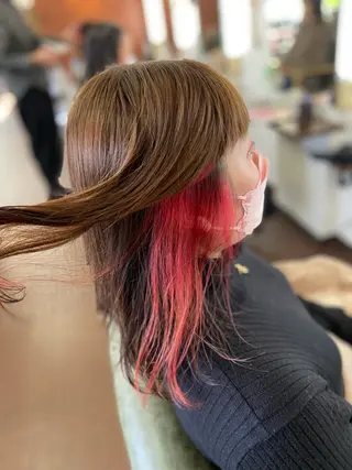 ミディアム カラー 💜推しインナー カラー/菊池柊真💜のヘアスタイル