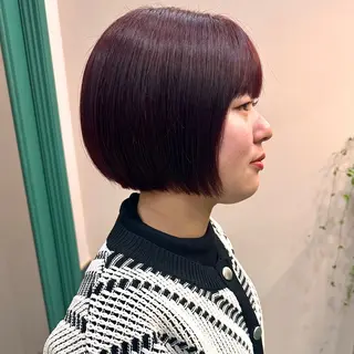 ミディアム カラー 艶ブリーチカラー✨ ボブレイヤーSakiのヘアスタイル