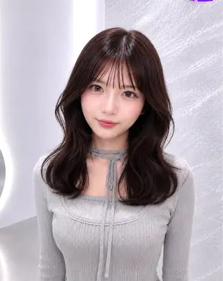 セミロング カラー ヘアアレンジ 🖤kana韓国ヘア 艶髪カラー特化🖤のヘアスタイル