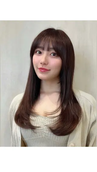 セミロング カラー パーマ ヘアアレンジ メンズ キッズ 銀座✨レイヤーカット 顔まわり/坂本亜裟海のヘアスタイル