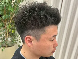 ショート センターパート 韓国ヘア・綾也のヘアスタイル