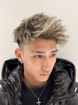 ショート カラー パーマ メンズ メンズパーマ メンズ特化ryoのヘアスタイル