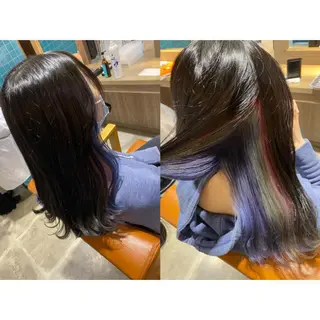 カラー 🩵盛れる顔周り/ 艶カラーemi🩵のヘアスタイル