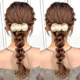 ロング ヘアアレンジ ヘアメ🎀ハイトーン 🩵エクステ🪄しほのヘアスタイル