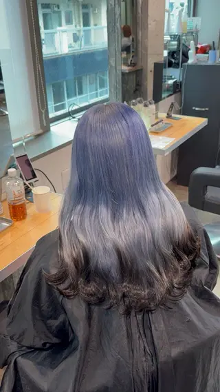 ロング カラー 🧸ハイトーン/ミル クティー🧸のヘアスタイル