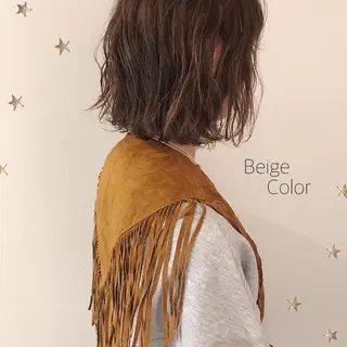 ミディアム カラー 市川 千夏のヘアスタイル