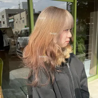 セミロング レイヤー/透明感艶 カラー丸山ななほのヘアスタイル
