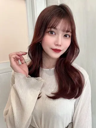ロング カラー ゆあ🤎暖色系🍊 まつ毛パーマ👀🎀のヘアスタイル