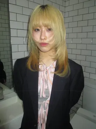 セミロング カラー ヘアアレンジ minto/ パーマモデル募集中のヘアスタイル