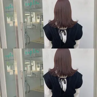ミディアム カラー ヘアアレンジ 中門 玲那のヘアスタイル